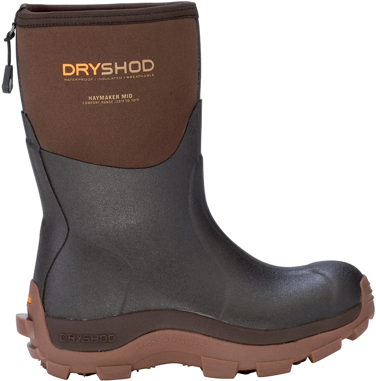 Dryshod Women's Haymaker Mid Cut Hard Working Farm Boot Brown Hay-WM-BR