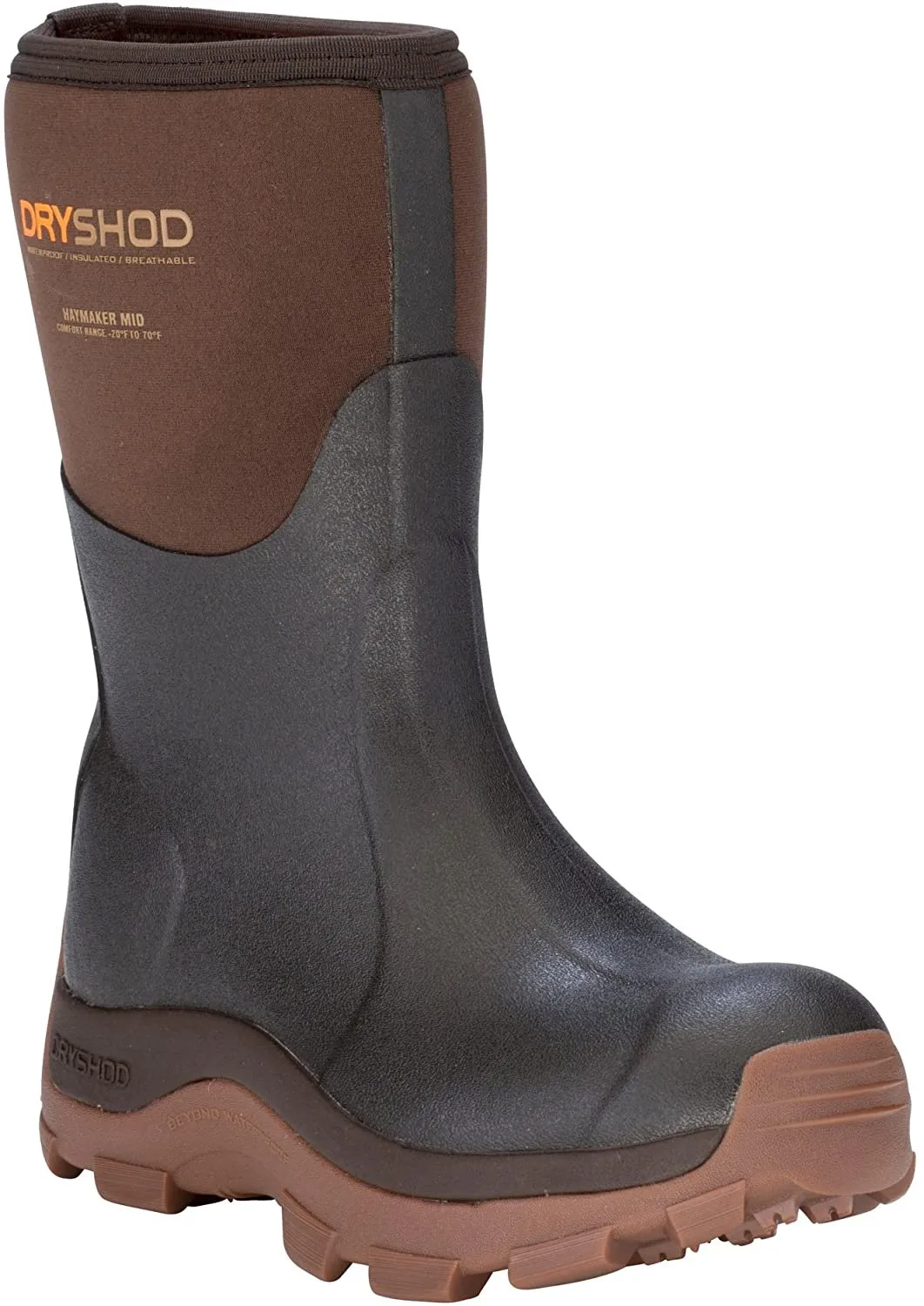 Dryshod Women's Haymaker Mid Cut Hard Working Farm Boot Brown Hay-WM-BR