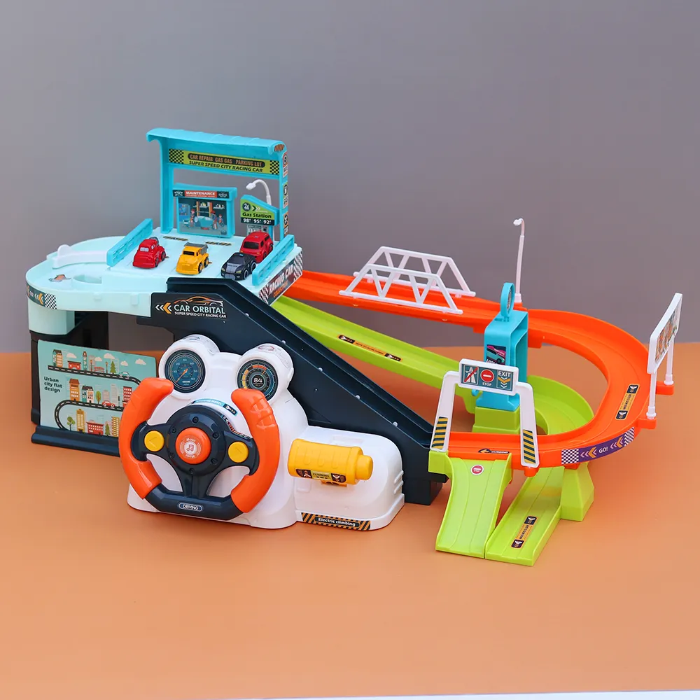 Electronic & Manual Urban Rail Transit Track Set with Steering Wheel & 4 Cars