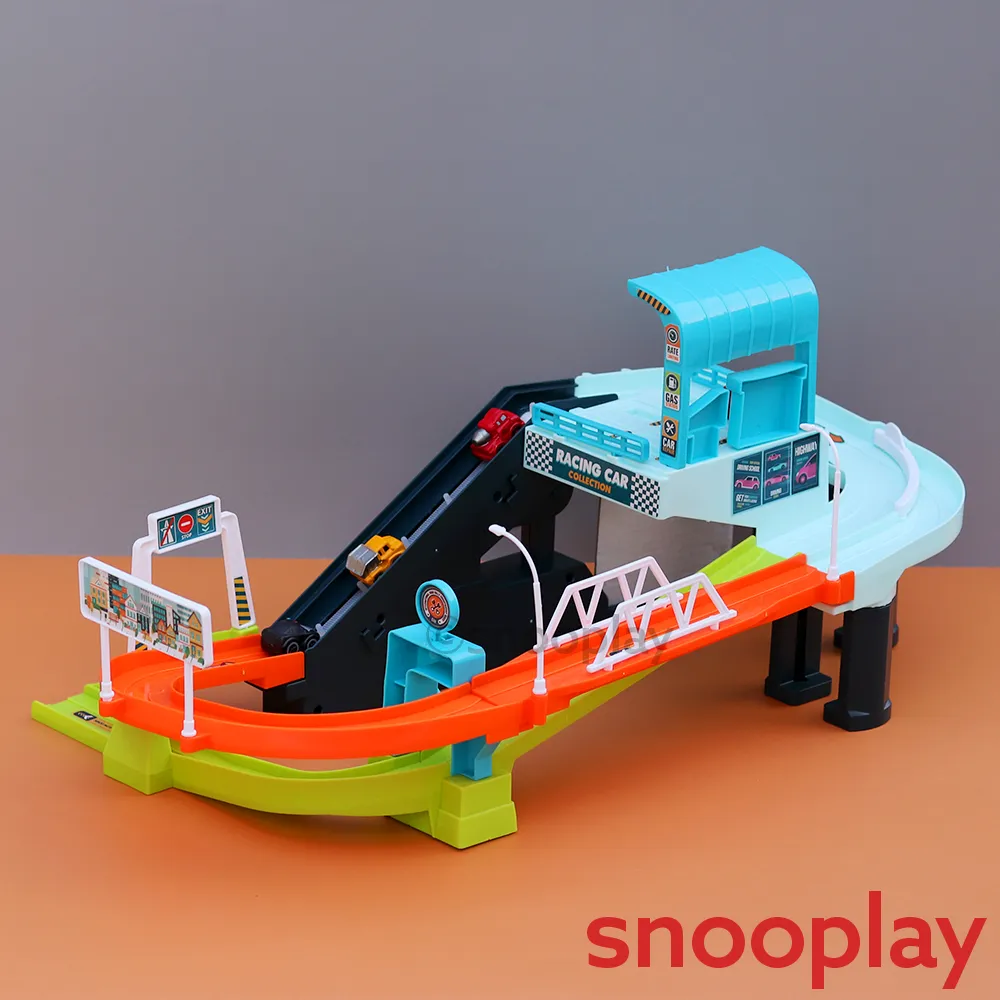 Electronic & Manual Urban Rail Transit Track Set with Steering Wheel & 4 Cars