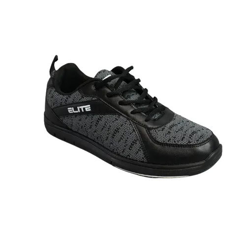 ELITE Men's Pinnacle Athletic Lace Up Wide Bowling Shoes with Universal Sliding Soles for Right or Left Hand Bowlers