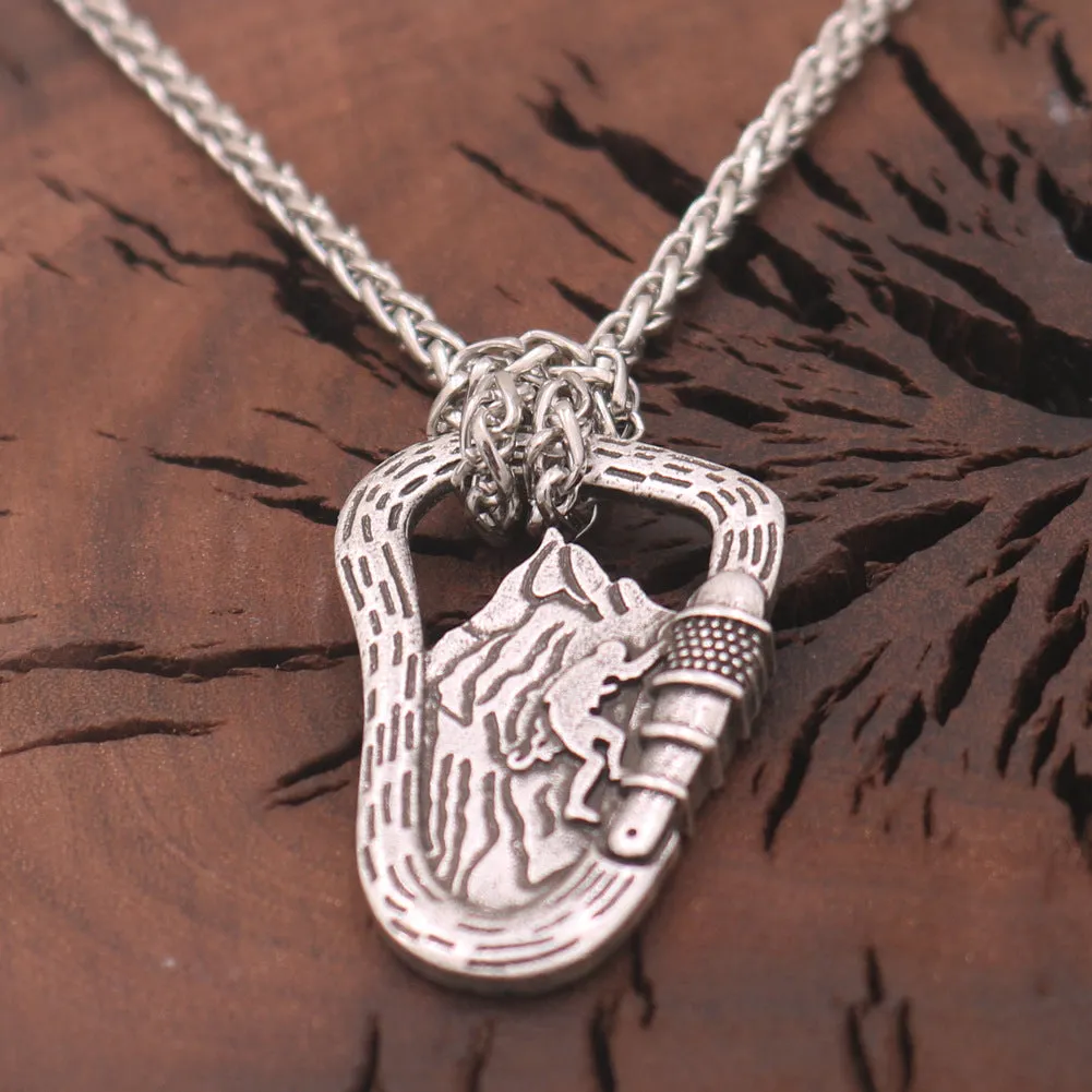 Explosive Rock Climber Necklace with Minimalist Norse Legacy Design