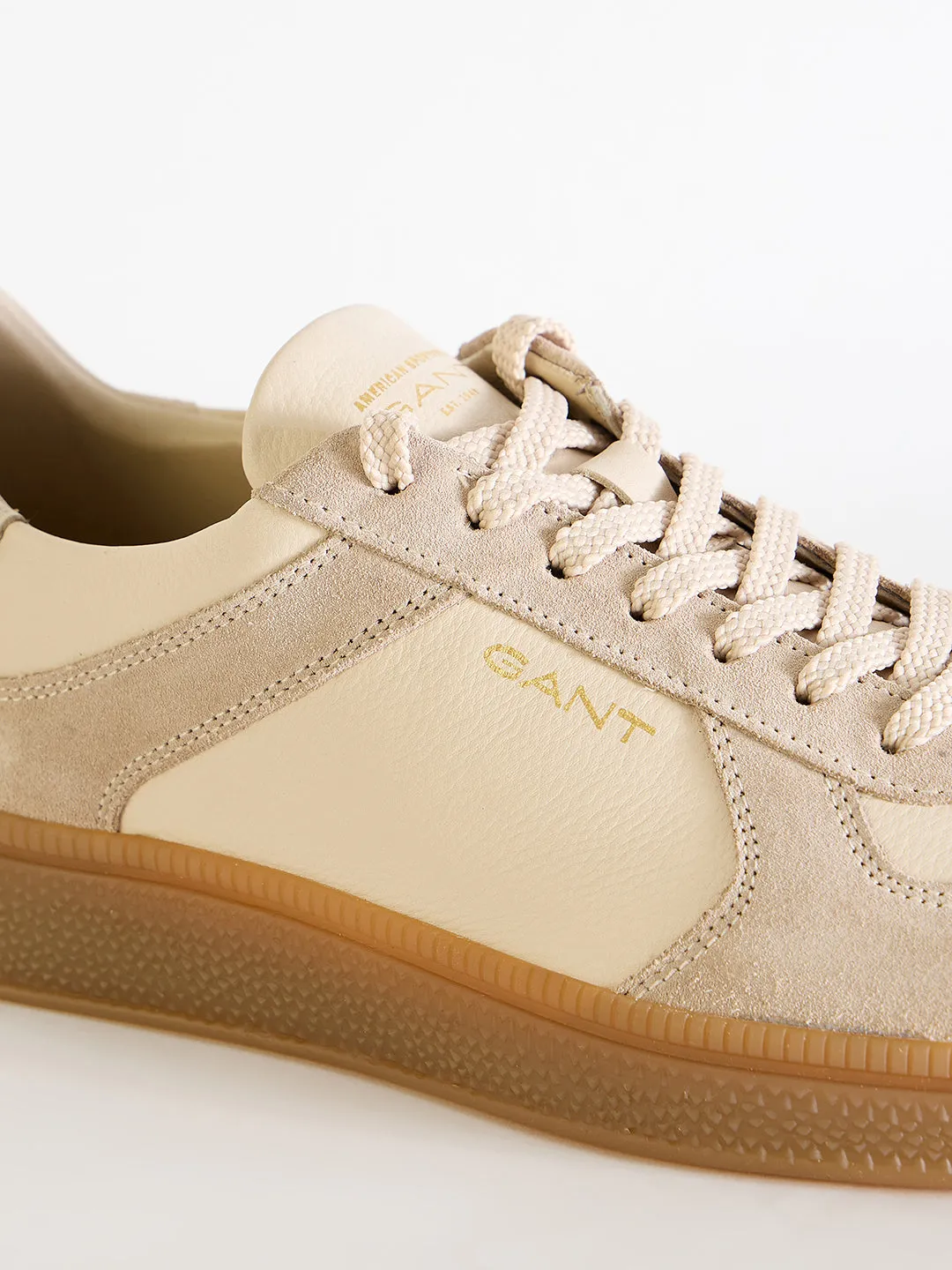 Gant Men Beige Color-Blocked Lace-Up Round Toe Sneakers