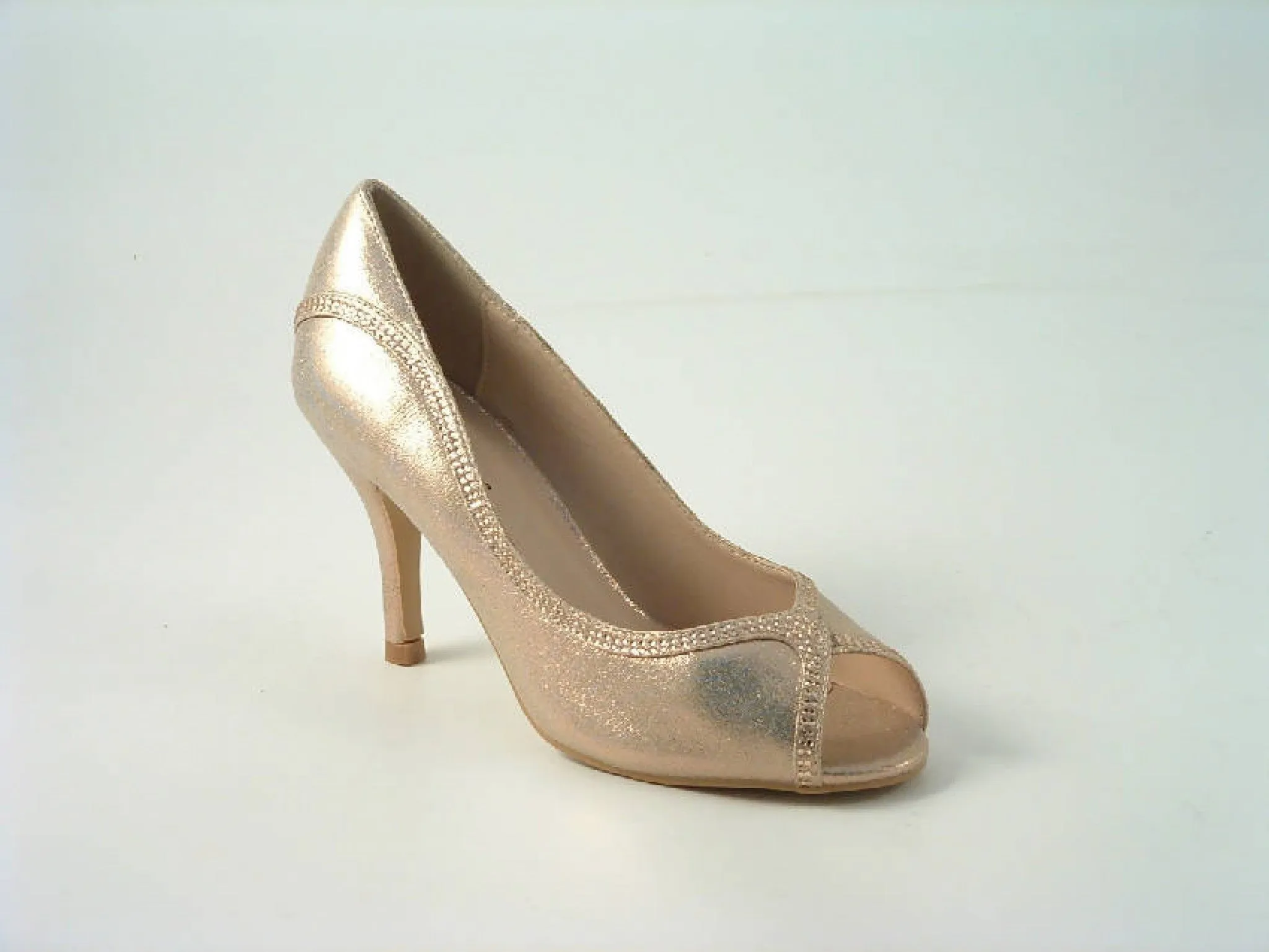 Glitz Shoes Diamante Peep Toe Court Shoe- Sabatiné F88