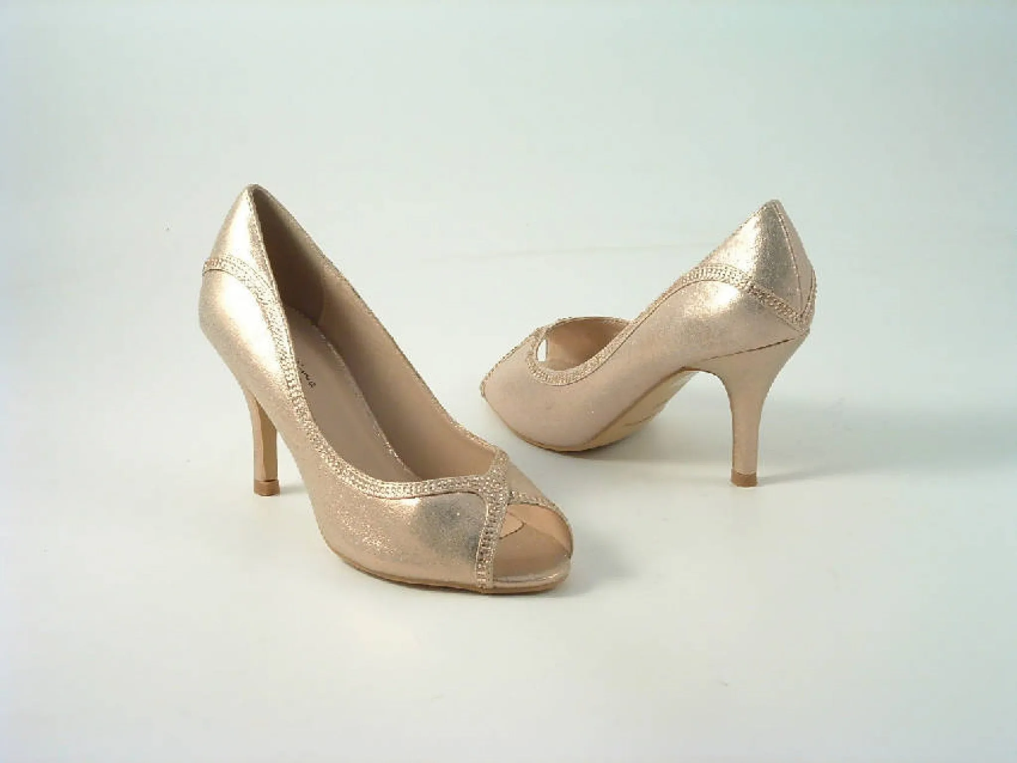 Glitz Shoes Diamante Peep Toe Court Shoe- Sabatiné F88