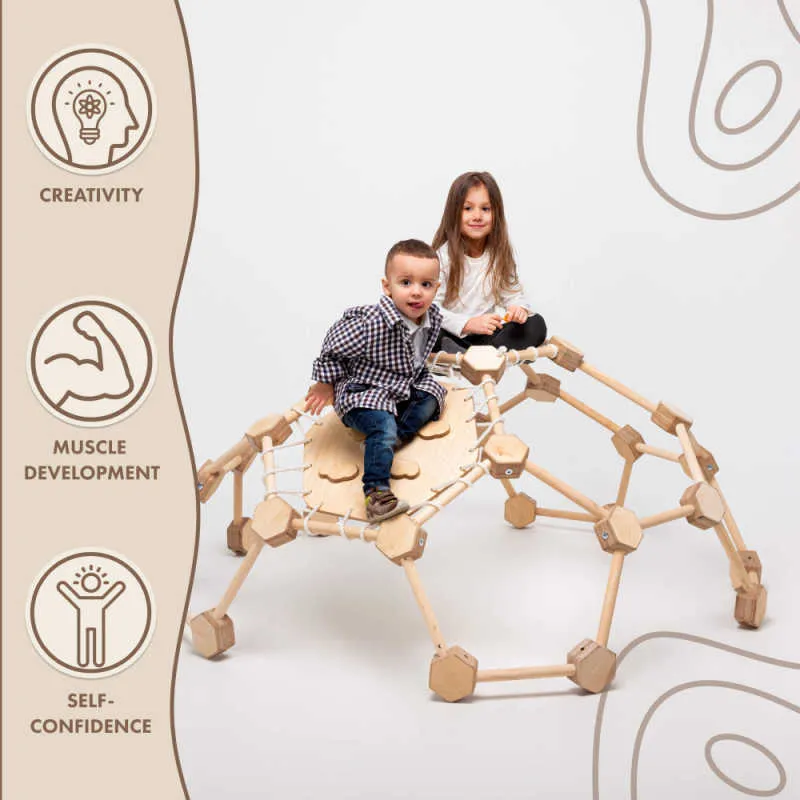 Goodevas Wooden Climbing Dome for Little Kids