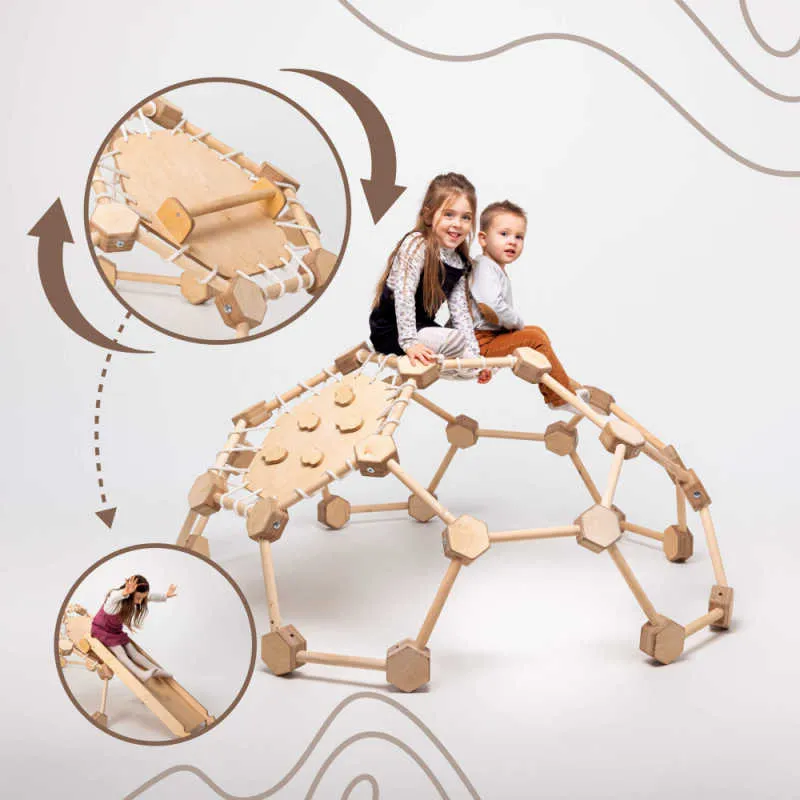 Goodevas Wooden Climbing Dome for Little Kids