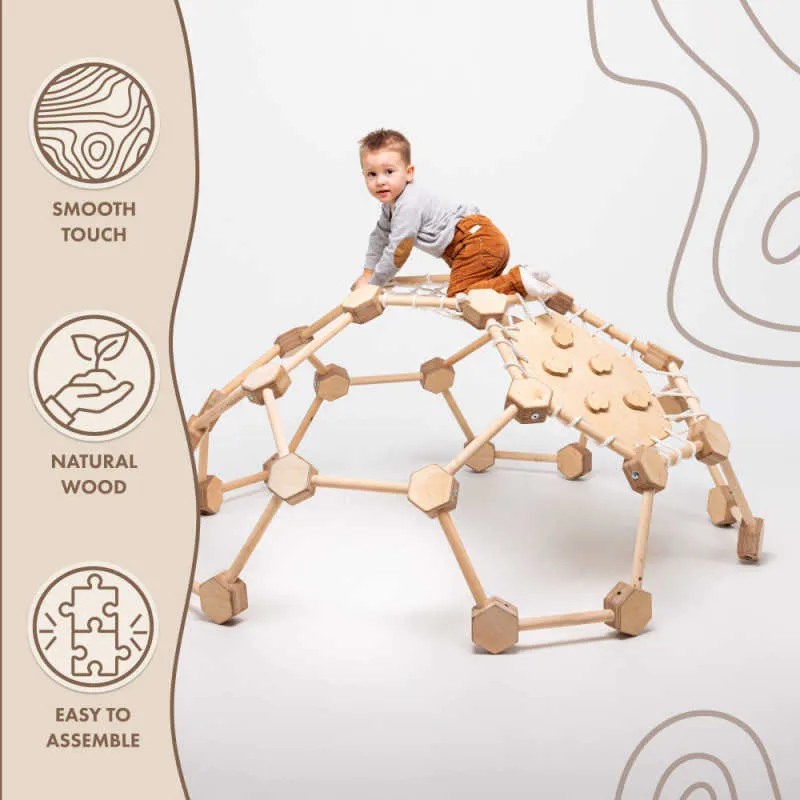 Goodevas Wooden Climbing Dome for Little Kids