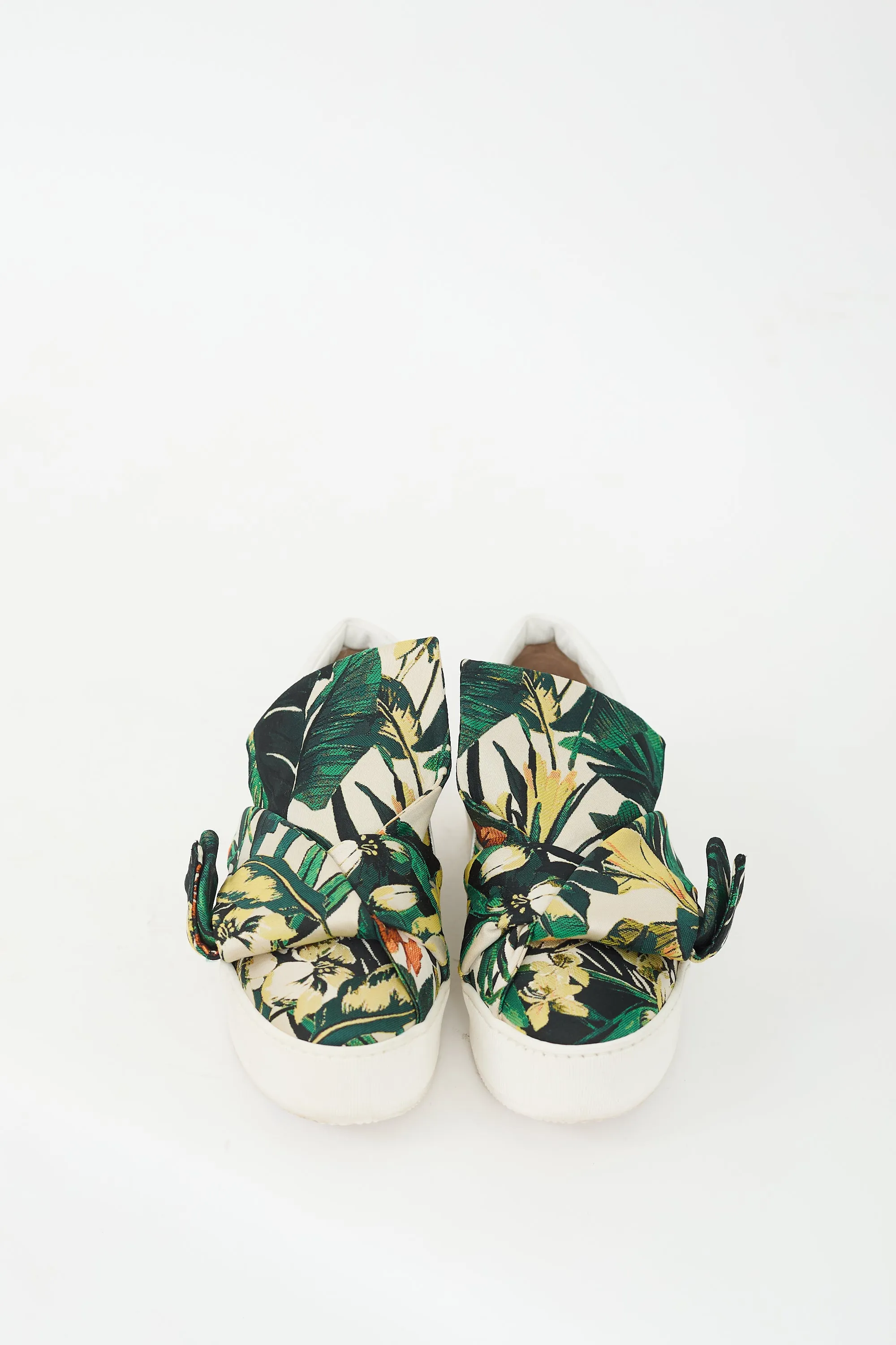 Green & Multicolour Floral Platform Sneaker