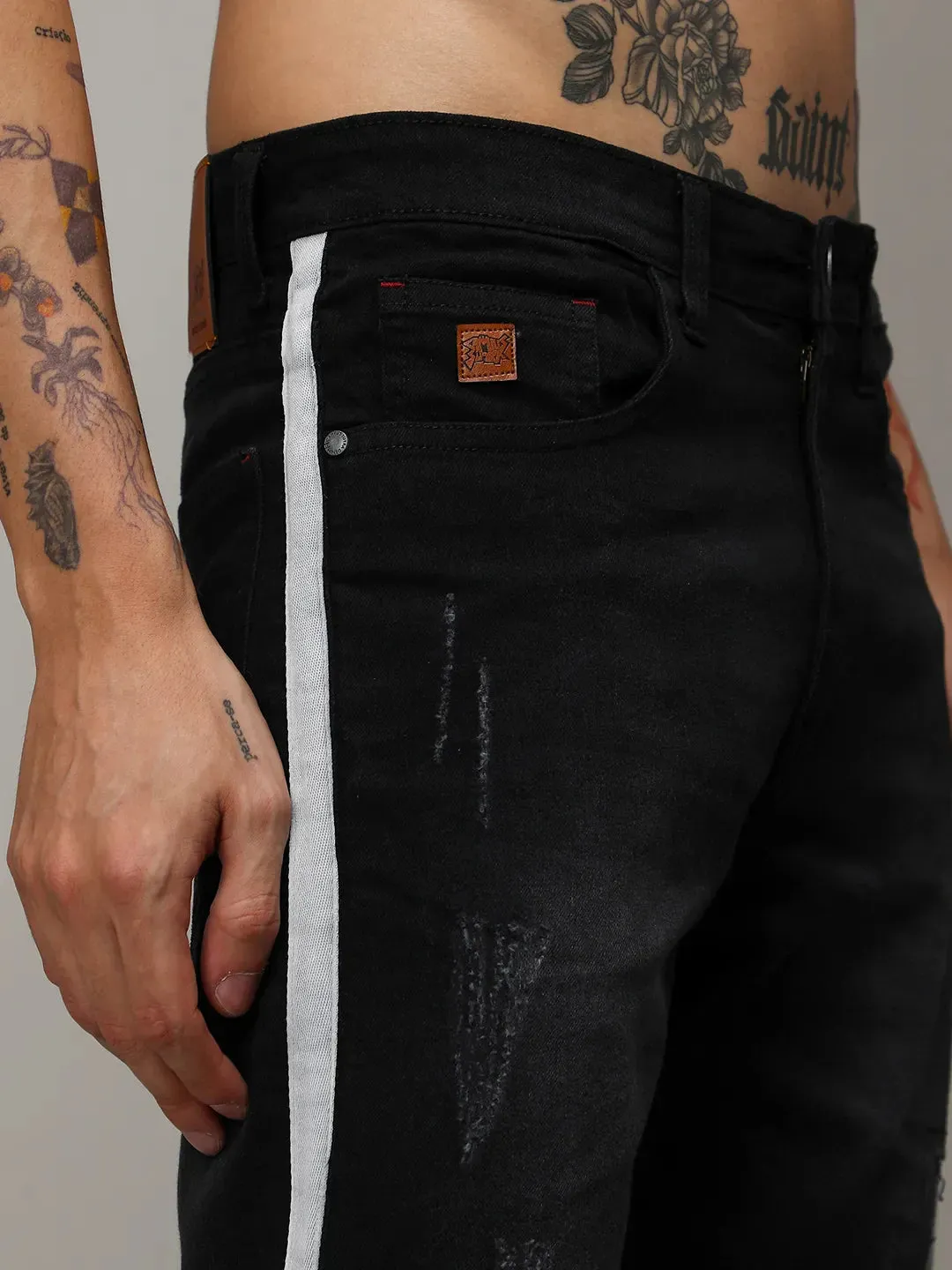 Heavy Distressed Cargo Denim Shorts