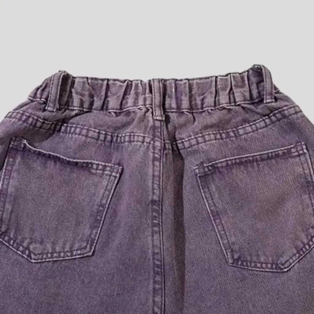 High-waist women's violet jeans