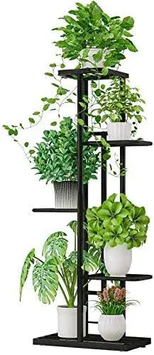 IRON LANDS SOLID 6 Potted Premium Plant Stand Multiple Tier European Style Flower Pot Holder Shelves Planter Rack Storage Organizer Display for Indoor Outdoor Garden Balcony