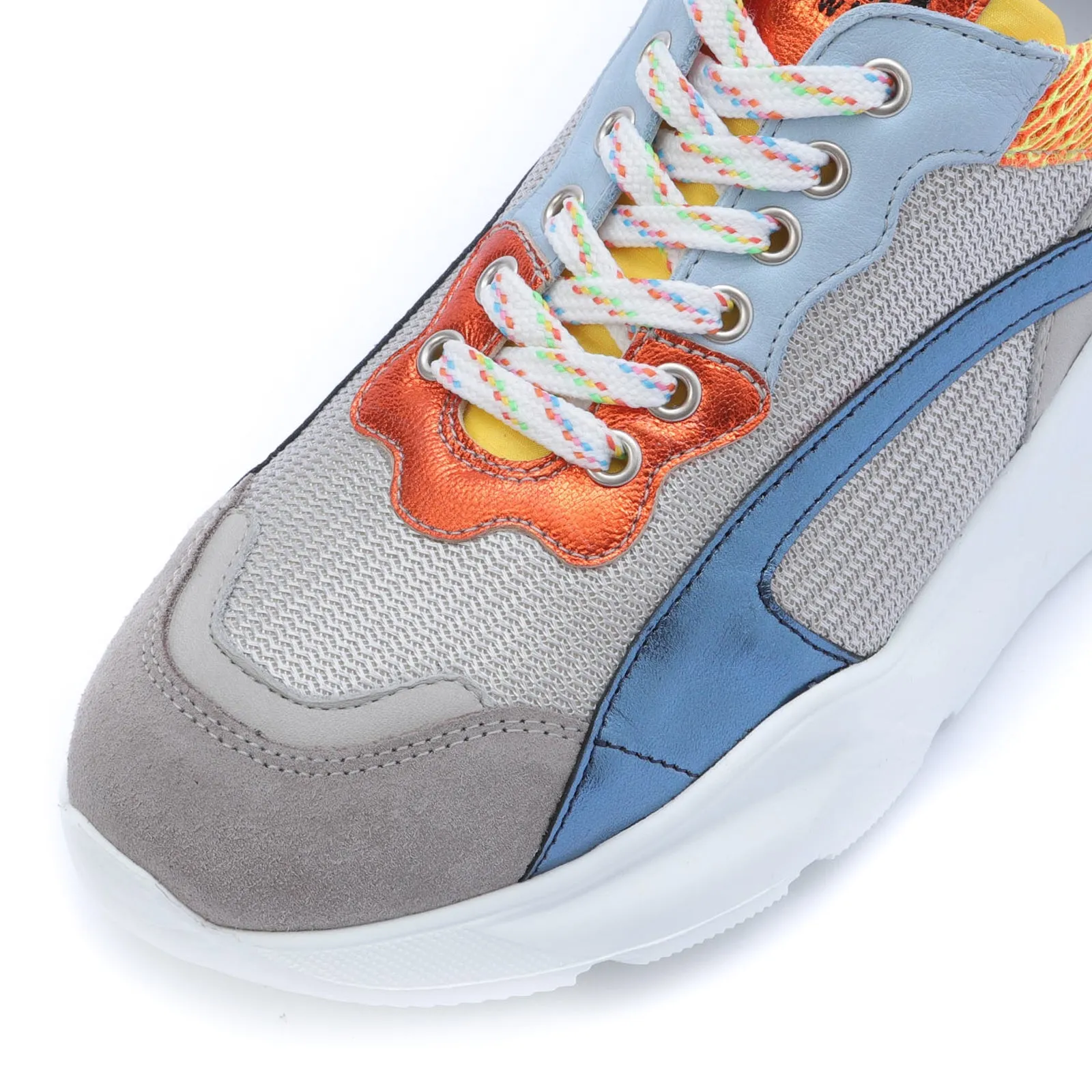 IZZI platform sneaker - grey and yellow