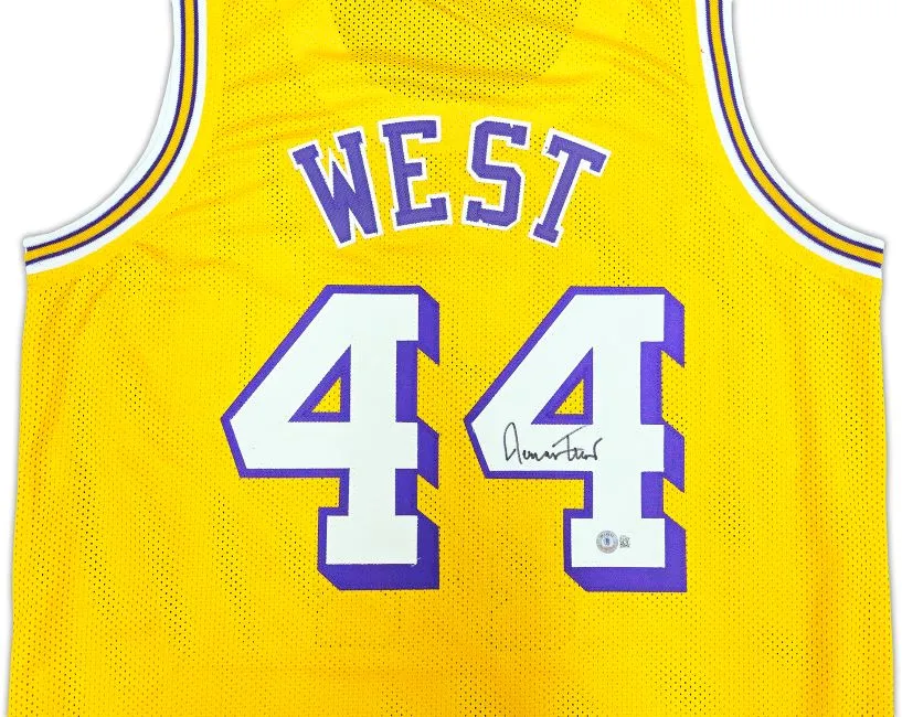 Jerry West Los Angeles Signed Yellow Basketball Jersey BAS