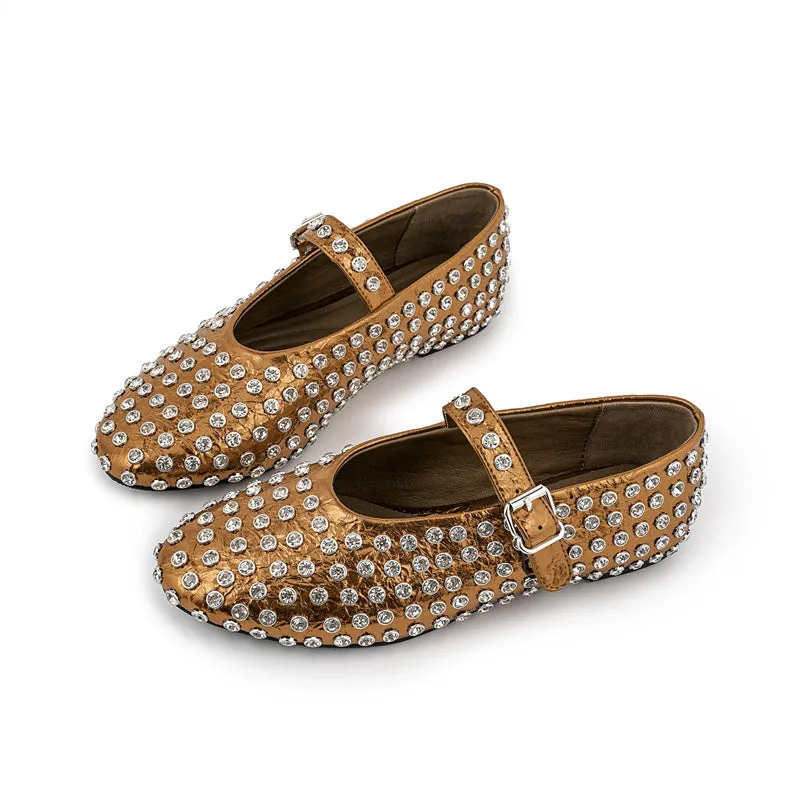 Jessamine - Elegant Diamond Studded Mary Jane Shoes for Women