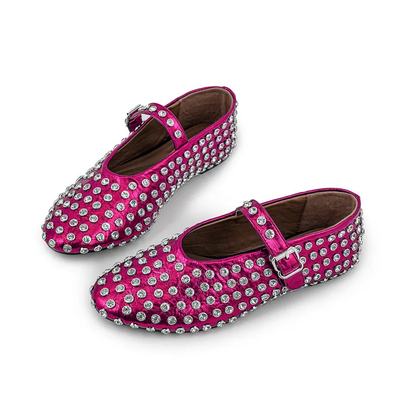 Jessamine - Elegant Diamond Studded Mary Jane Shoes for Women