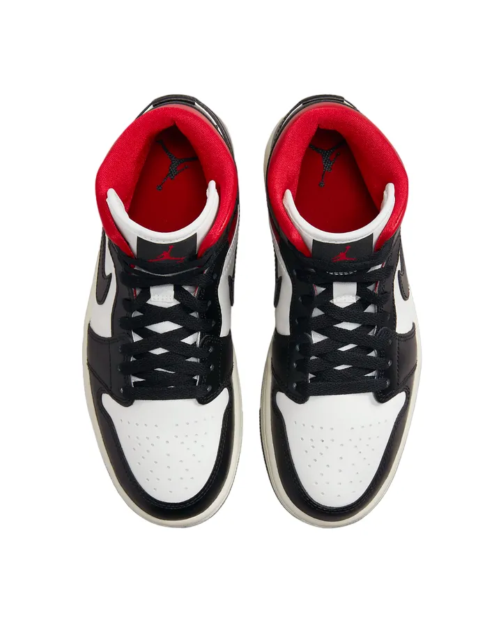 Jordan scarpa sneakers alta Alta Jordan 1 Mid BQ6472 061 nero-rosso-bianco