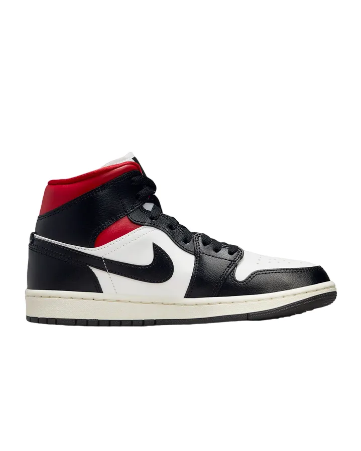 Jordan scarpa sneakers alta Alta Jordan 1 Mid BQ6472 061 nero-rosso-bianco