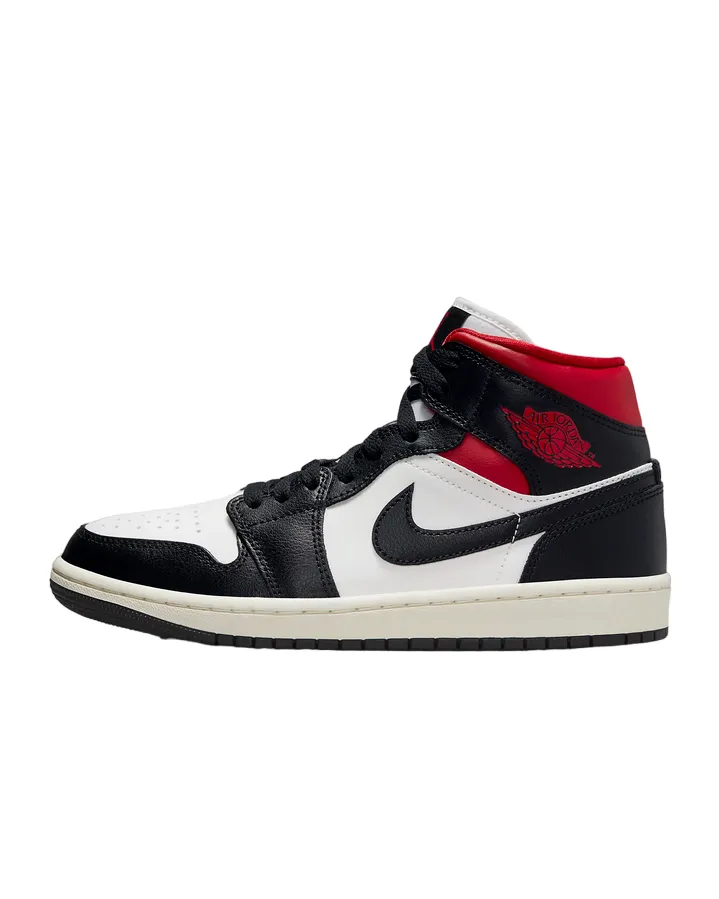 Jordan scarpa sneakers alta Alta Jordan 1 Mid BQ6472 061 nero-rosso-bianco