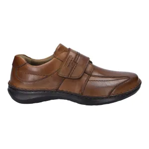 Josef Seibel New Anvers 02 Mens Wide Cognac Leather Arch Support Touch Fastening Shoes