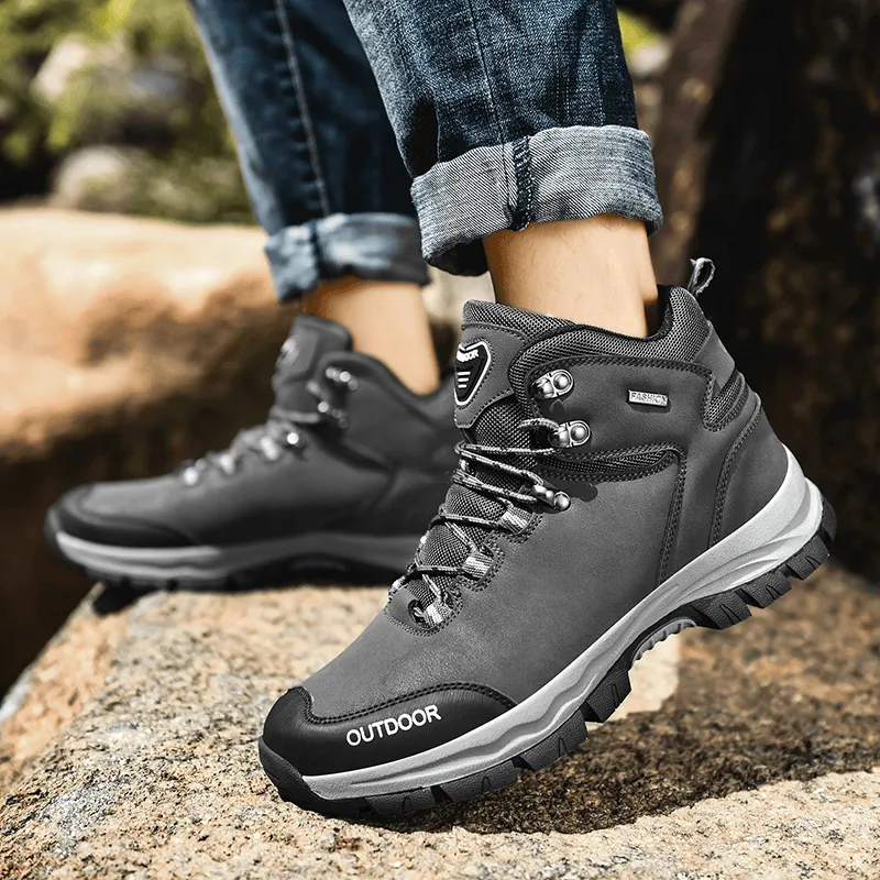 kkboxly kkboxly Men Outdoor Non Slip Soft Sole Lace up Hiking Boots