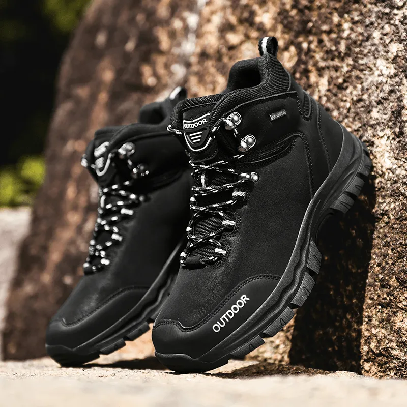 kkboxly kkboxly Men Outdoor Non Slip Soft Sole Lace up Hiking Boots