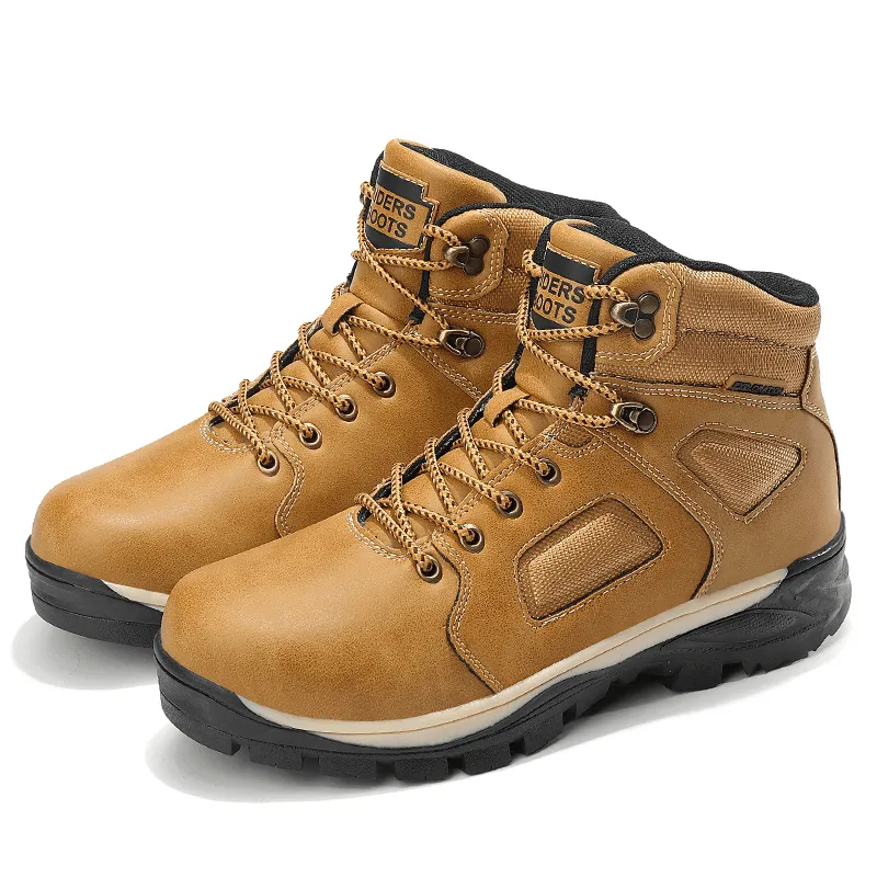 kkboxly kkboxly Men Outdoor Waterproof Slip Resistant Leather Hiking Boots