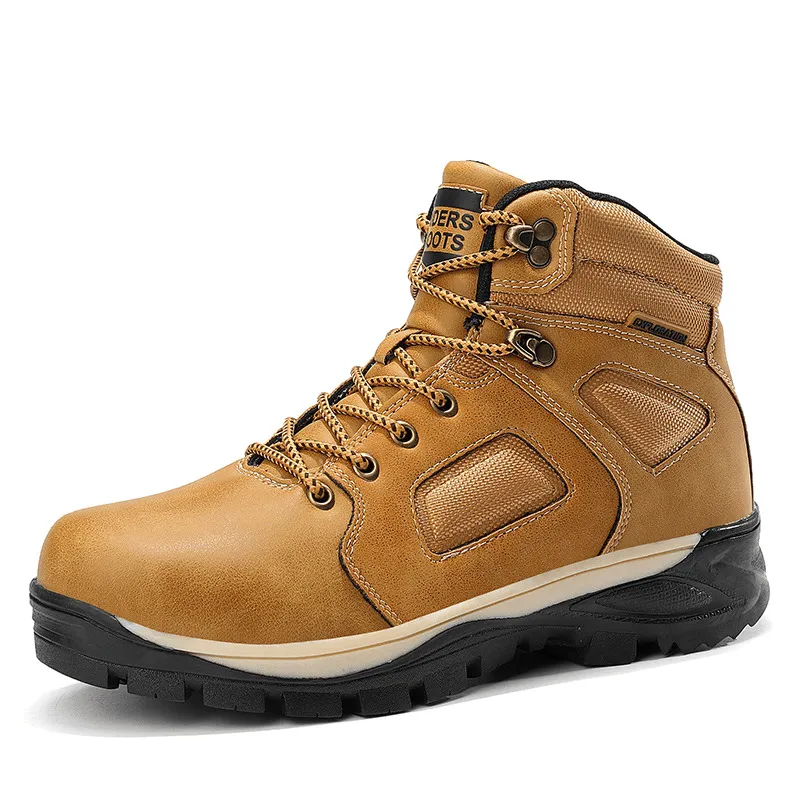 kkboxly kkboxly Men Outdoor Waterproof Slip Resistant Leather Hiking Boots