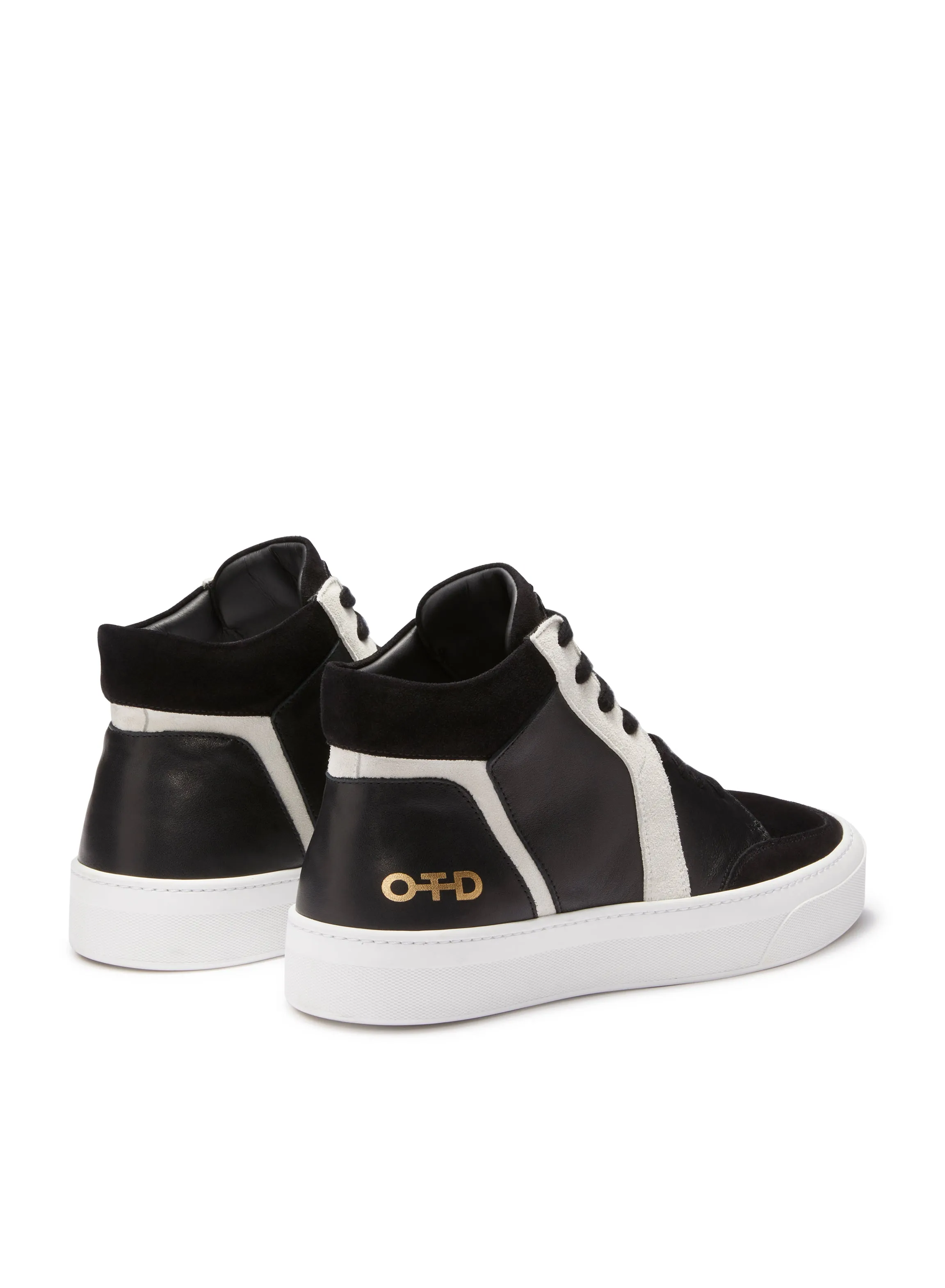 Leather Mid Top Sneaker (Black)