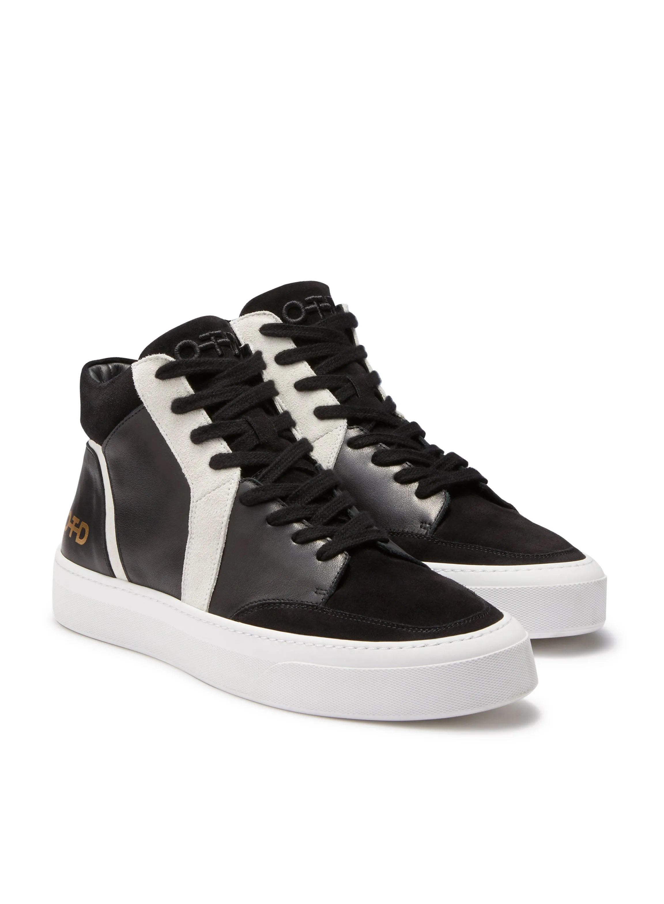 Leather Mid Top Sneaker (Black)