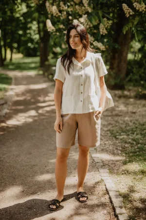 Long linen shorts MATILDA by AmourLinen