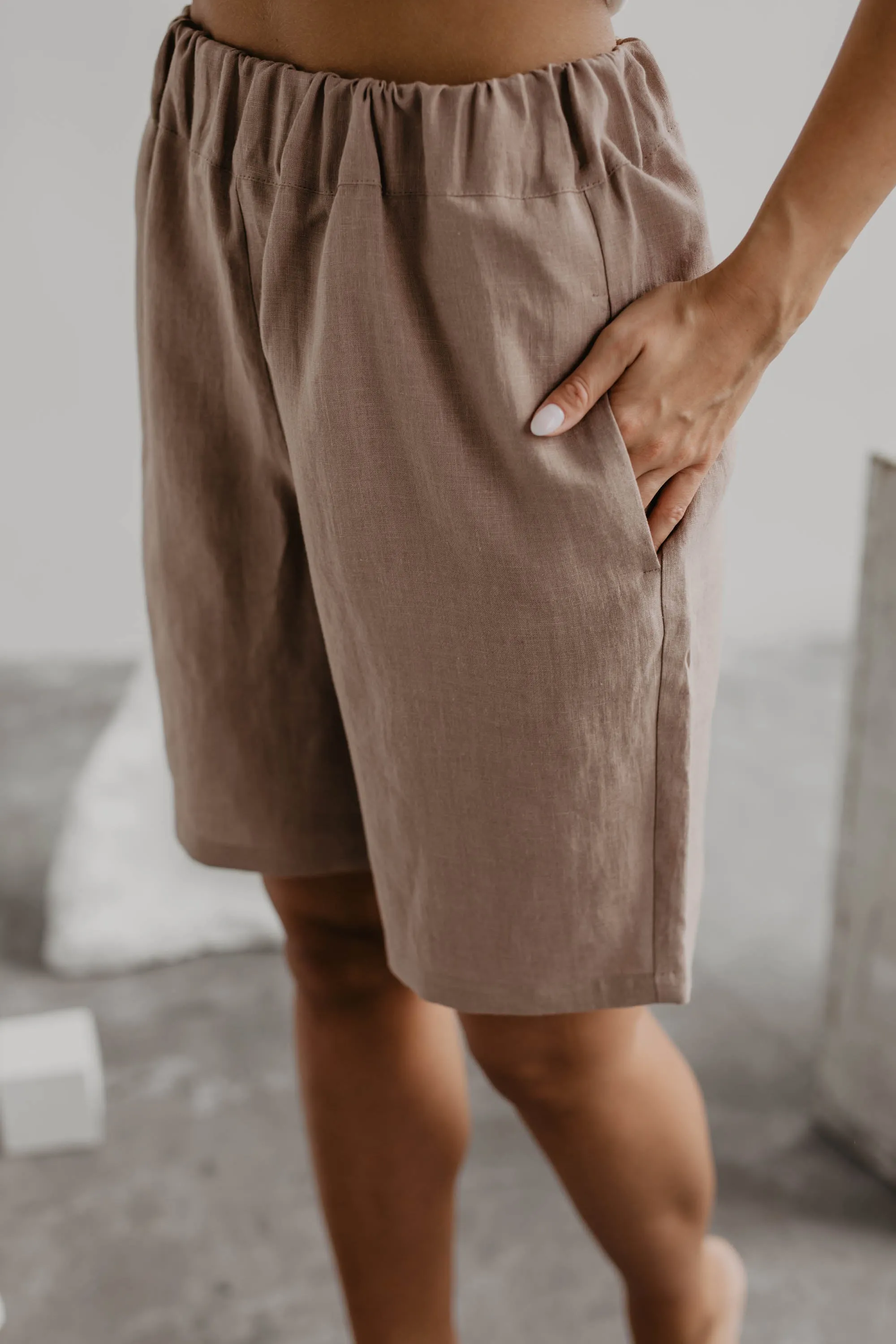 Long linen shorts MATILDA by AmourLinen