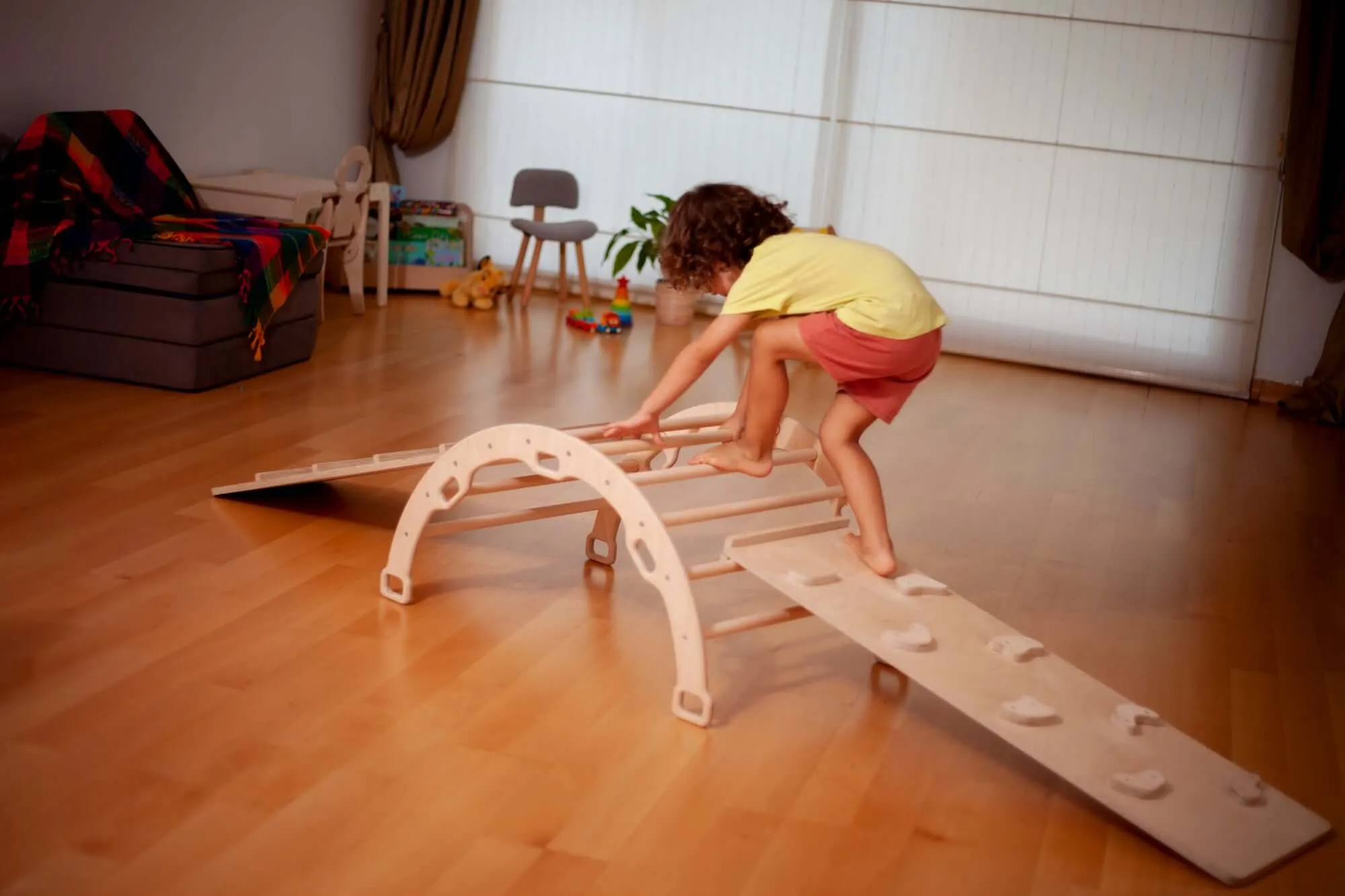 Medium Montessori Climbing Arch/Rocker with Pillow Set