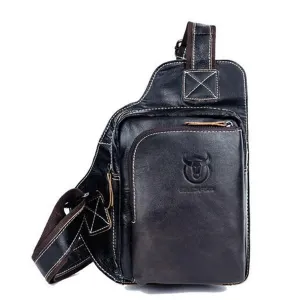 Men's Genuine Leather Sling Bag Travel Chest Shoulder Messenger Business Tote