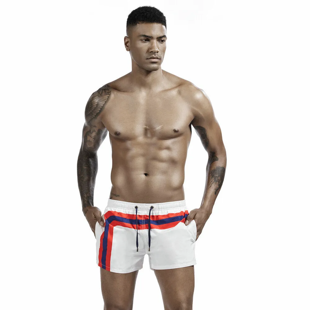 Men's Hiking Shorts Breathable Quick Dry Beach Stripes Leisrue  Briefs Fitness Running Shorts Sportswear