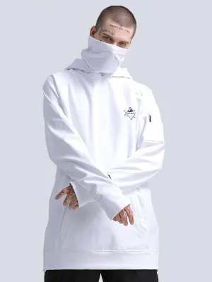 Men's White Snowboard Hoodie