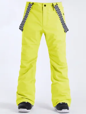 Men's Yellow Highland Bib Waterproof Ski Snowboard Pants