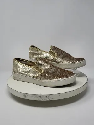 Michael Kors Size 8 Gold Sequins Loafer Sneakers