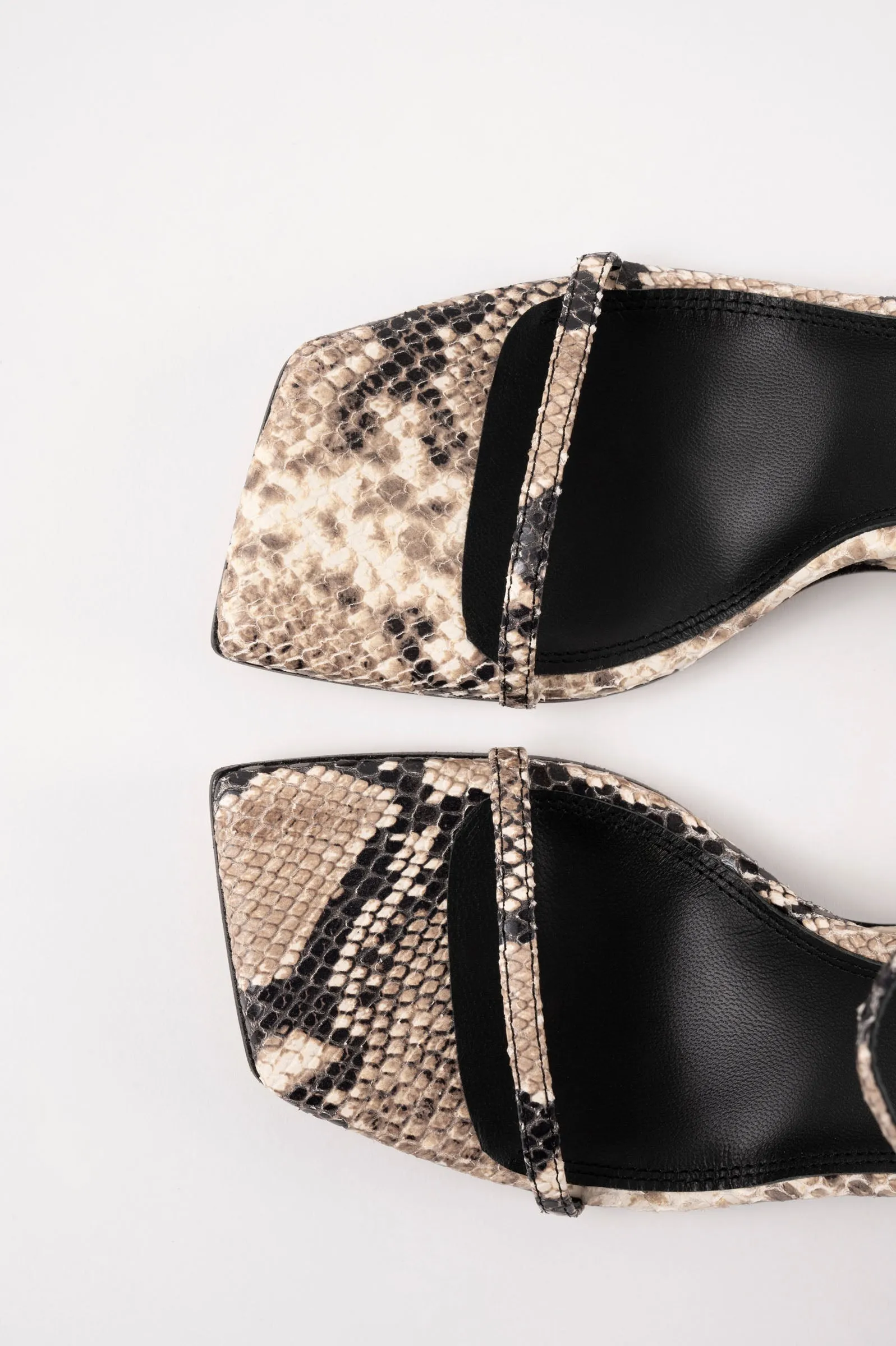 MIRTA - Beige Python Leather Sandals