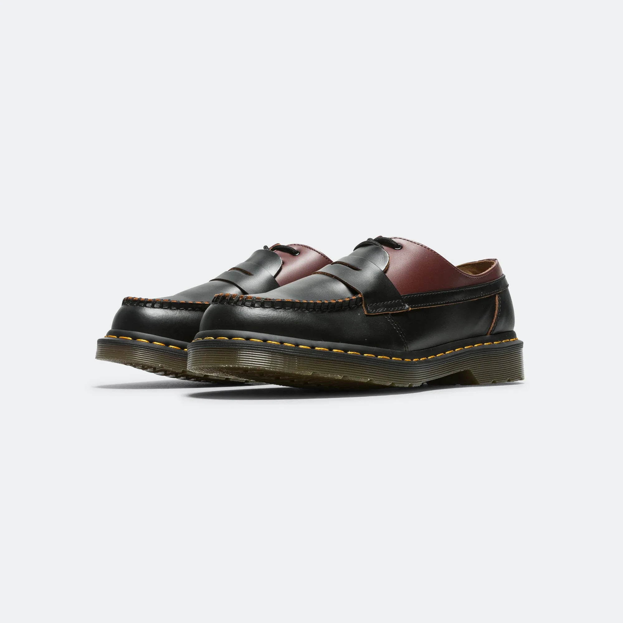 Mocassin x Dr. Martens - Black/Cherry Red Nappa