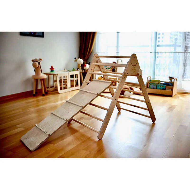 Montessori Climbing Set - Pikler Triangle, Climbing Arch & Ramp