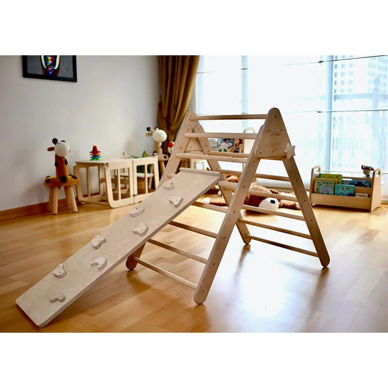 Montessori Climbing Set - Pikler Triangle, Climbing Arch & Ramp