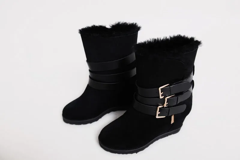 MUBO UGG BOOTS Hidden Heel TPR Sole Black