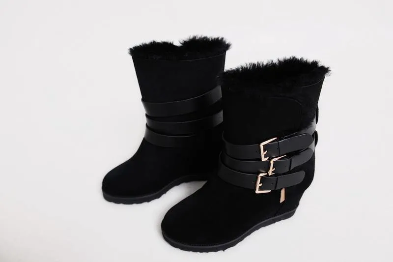 MUBO UGG BOOTS Hidden Heel TPR Sole Black