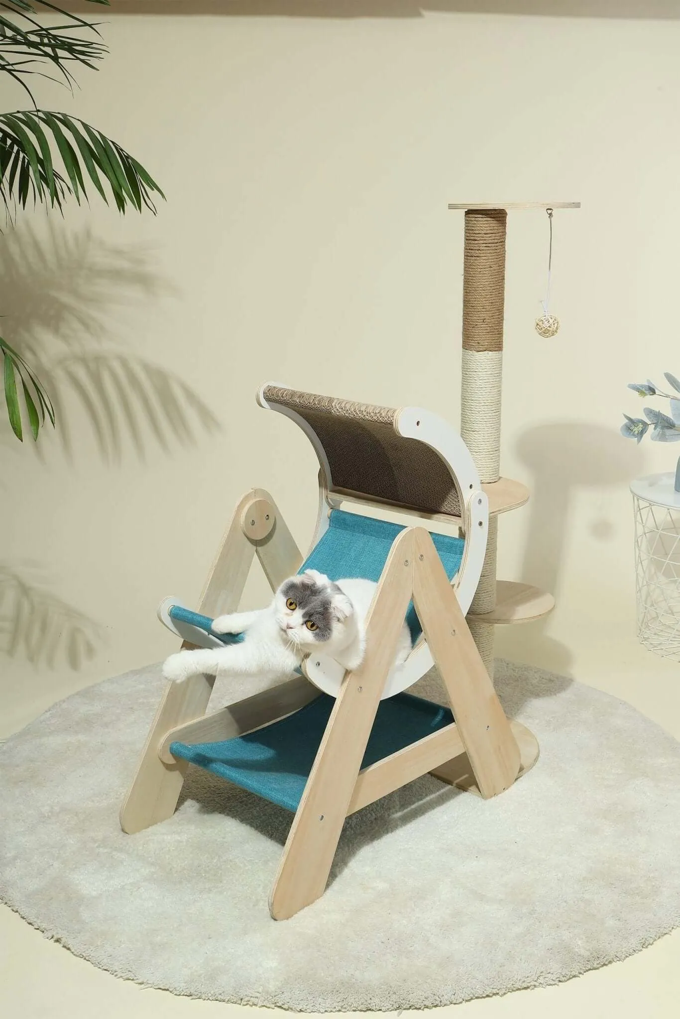 Multi-Level Deluxe Cat Tree with Condo Sisal Scratching Posts & Hanging Toys