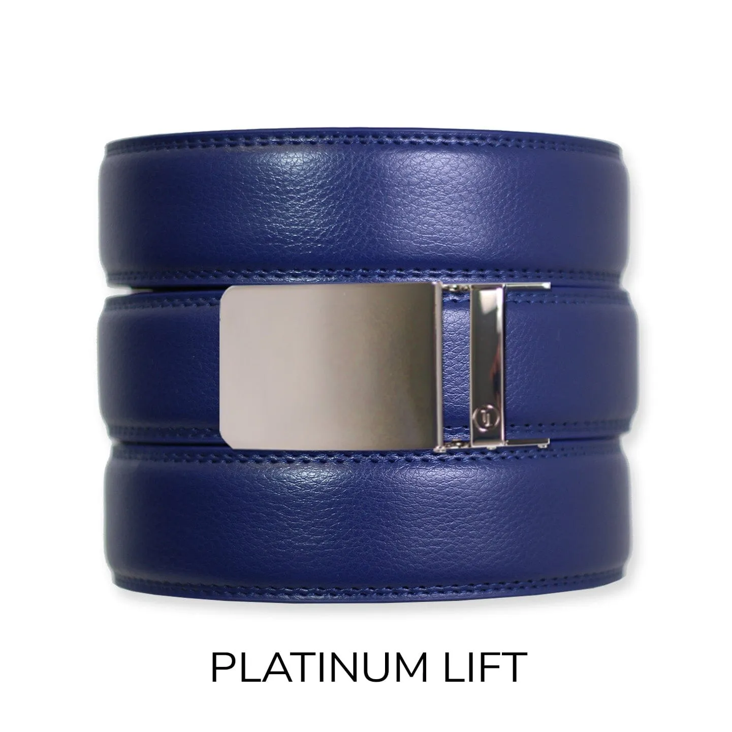 Navy Leather Ratchet Belt & Buckle Set