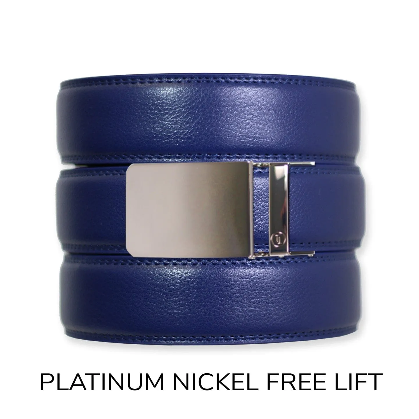 Navy Leather Ratchet Belt & Buckle Set