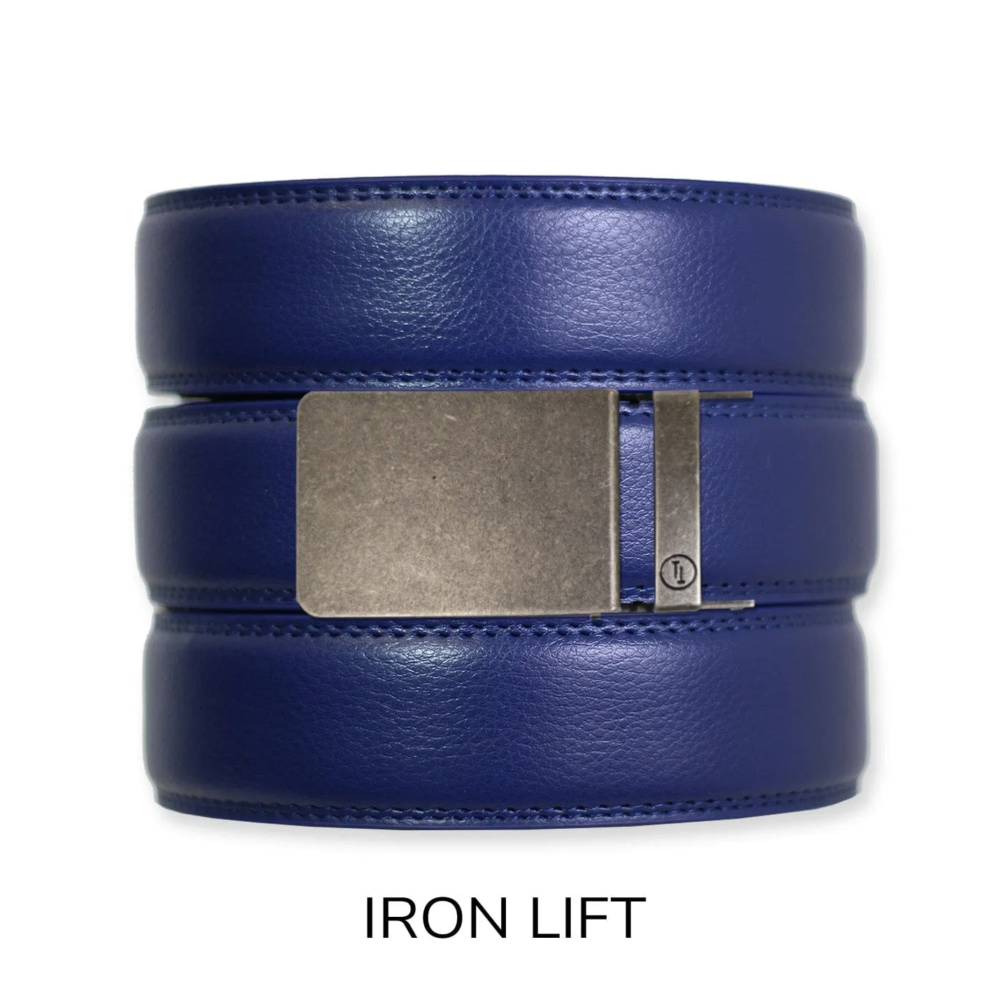 Navy Leather Ratchet Belt & Buckle Set