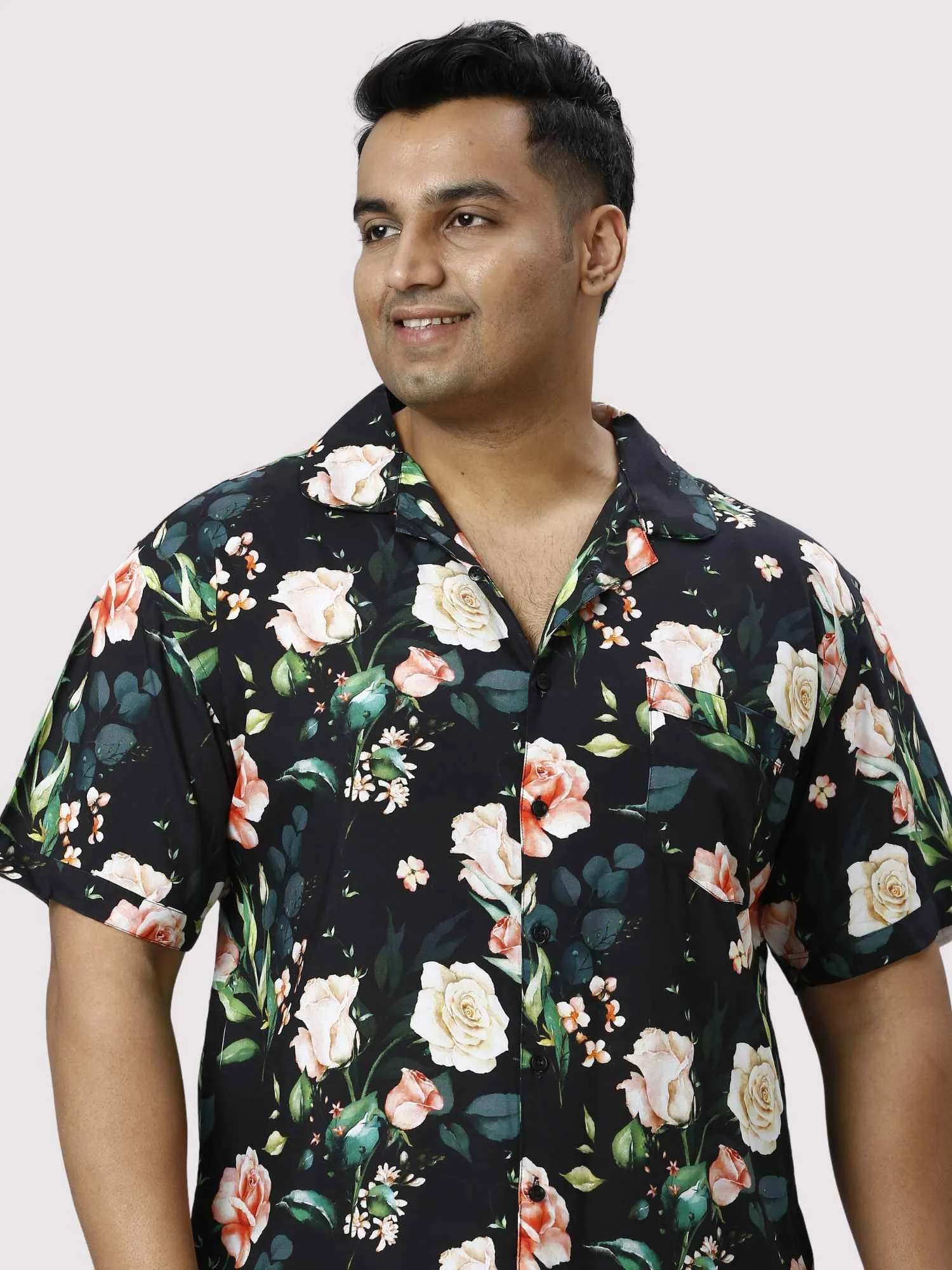 Night Blossoms Digital Printed Full Co-ords Set Men'sPlus Size