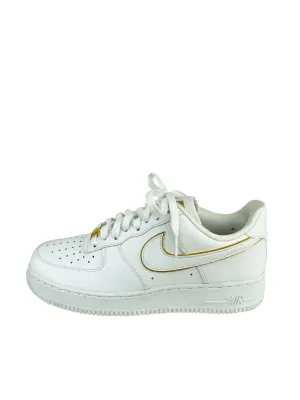 Nike Women's Air Force 1 Low Icon Clash White Metallic Gold Size 9.5 (fits like 10)